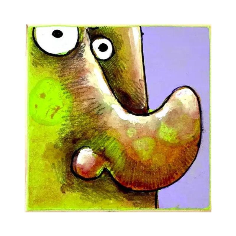 What? | Mixed Media on Woodblock