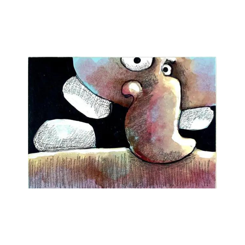Yeah, I can go... | Mixed Media on Wood Block