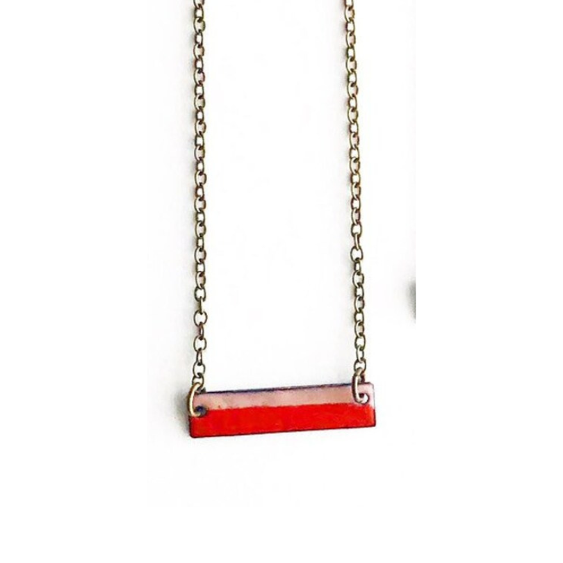 Reversible Bar Necklace - Red
