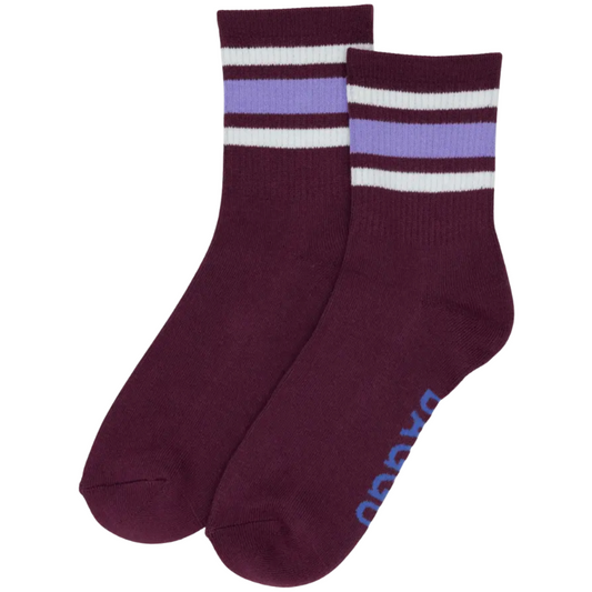Baggu Ribbed Sock -Mahogany Stripe