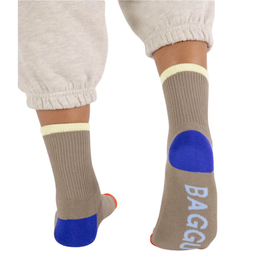 Colorblock Ribbed Sock - Dove Mix, S/M