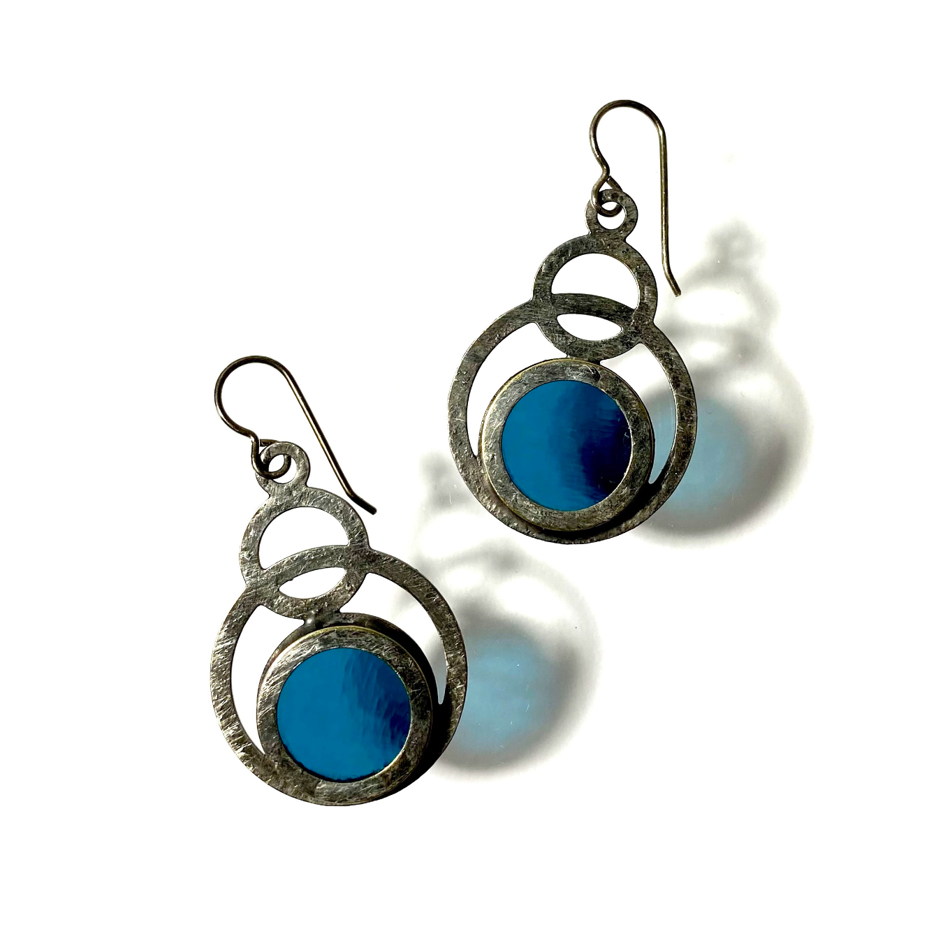 Eclipse Stained Glass Earrings - Sea Blue