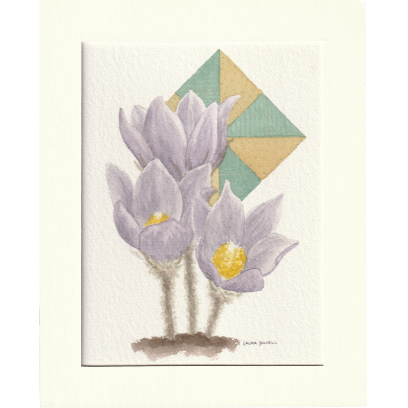 Pasque and Patterns | Watercolor on Paper