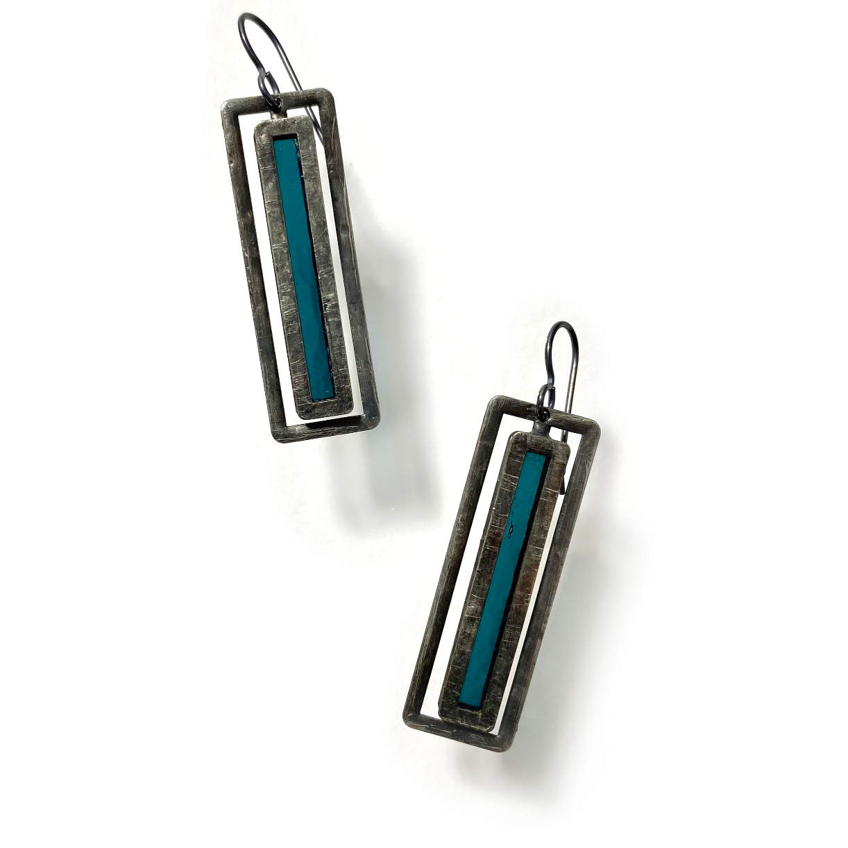 Atrium Stained Glass Earrings - Sea Blue