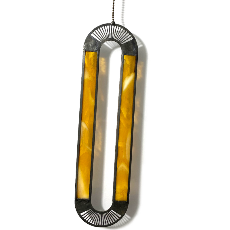 Stadium Stained Glass Suncatcher In Amber