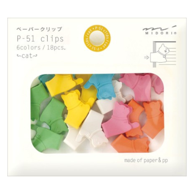 Midori Cat Paper Clip and Bookmark Set