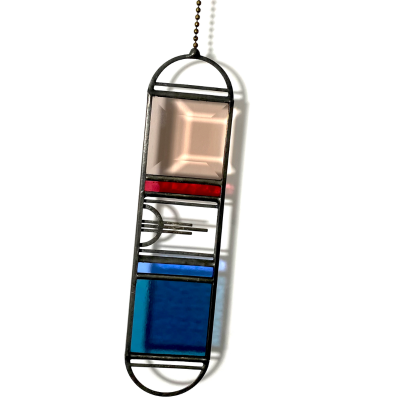 Sunburst Stained Glass Suncatcher In Steel