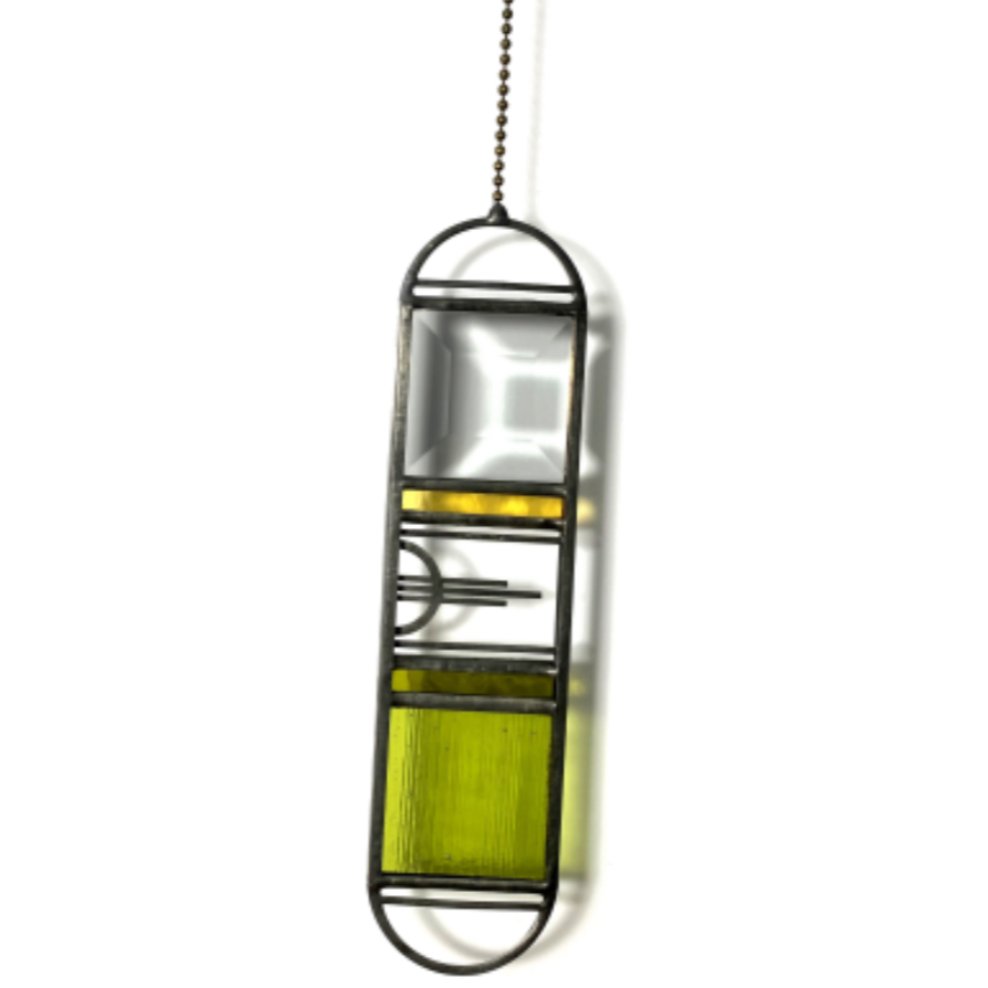 Sunburst Stained Glass Suncatcher - Chartreuse + Honey +Moss