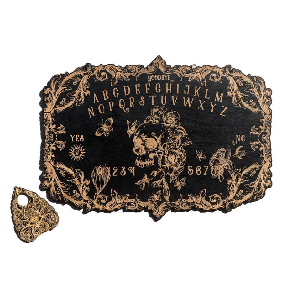 Floral Skull Spirit Board | Black
