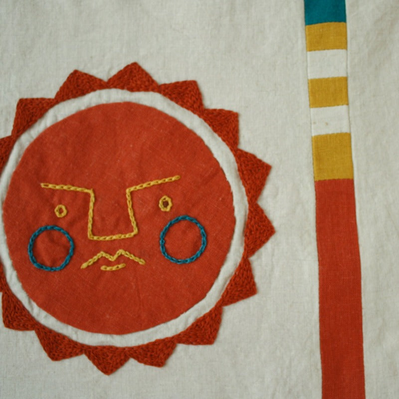 "Meh" Hand Applique & Embroidered Tapestry
