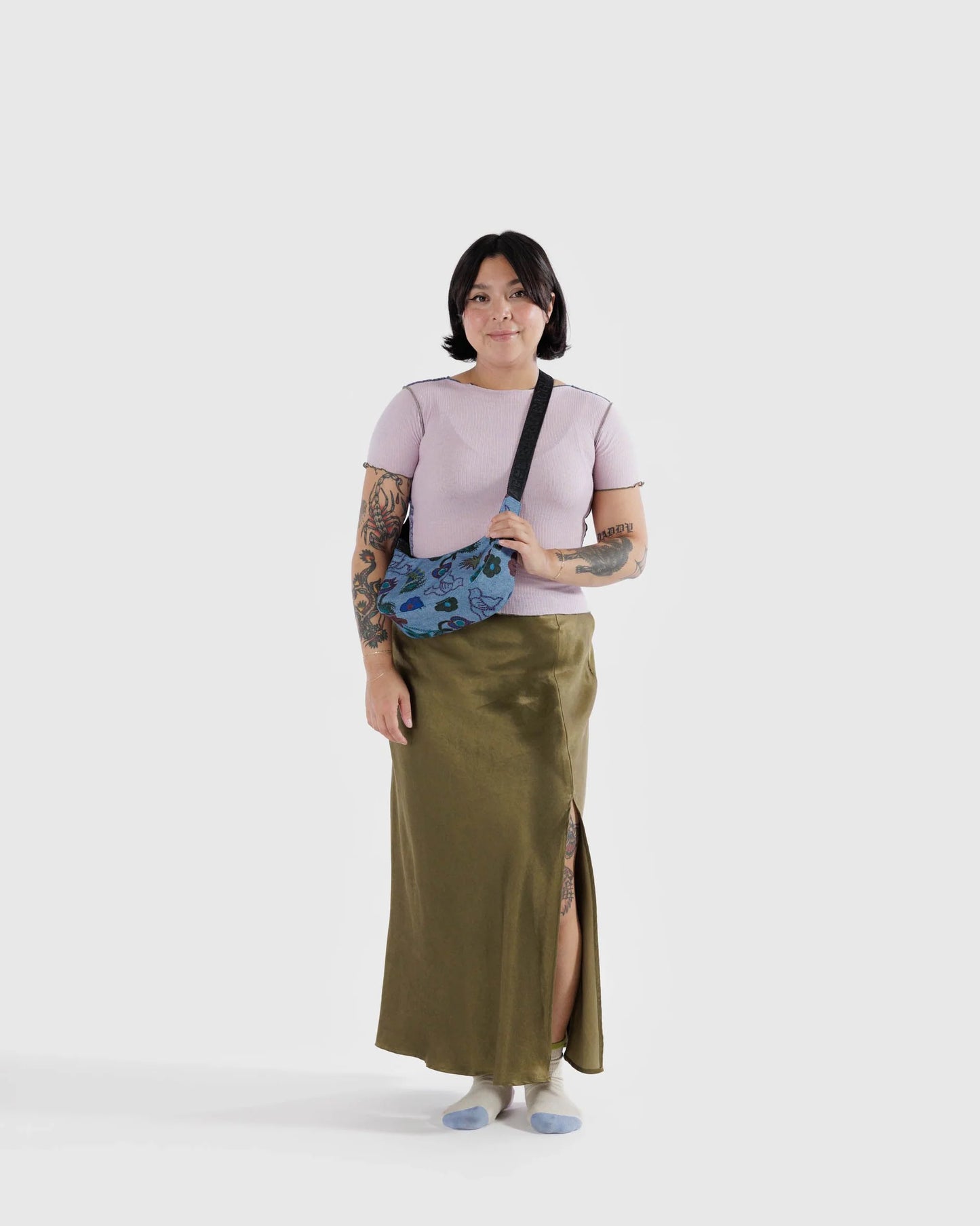 Bow Bag Mini - Digital Denim Birds