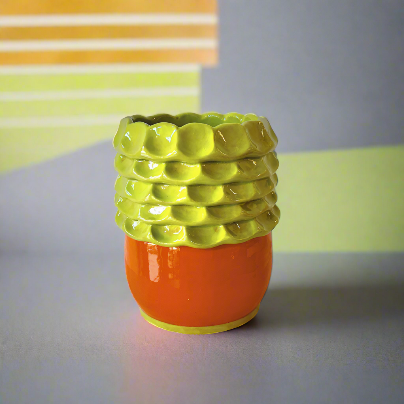 Exposed Coil Vase in Lime