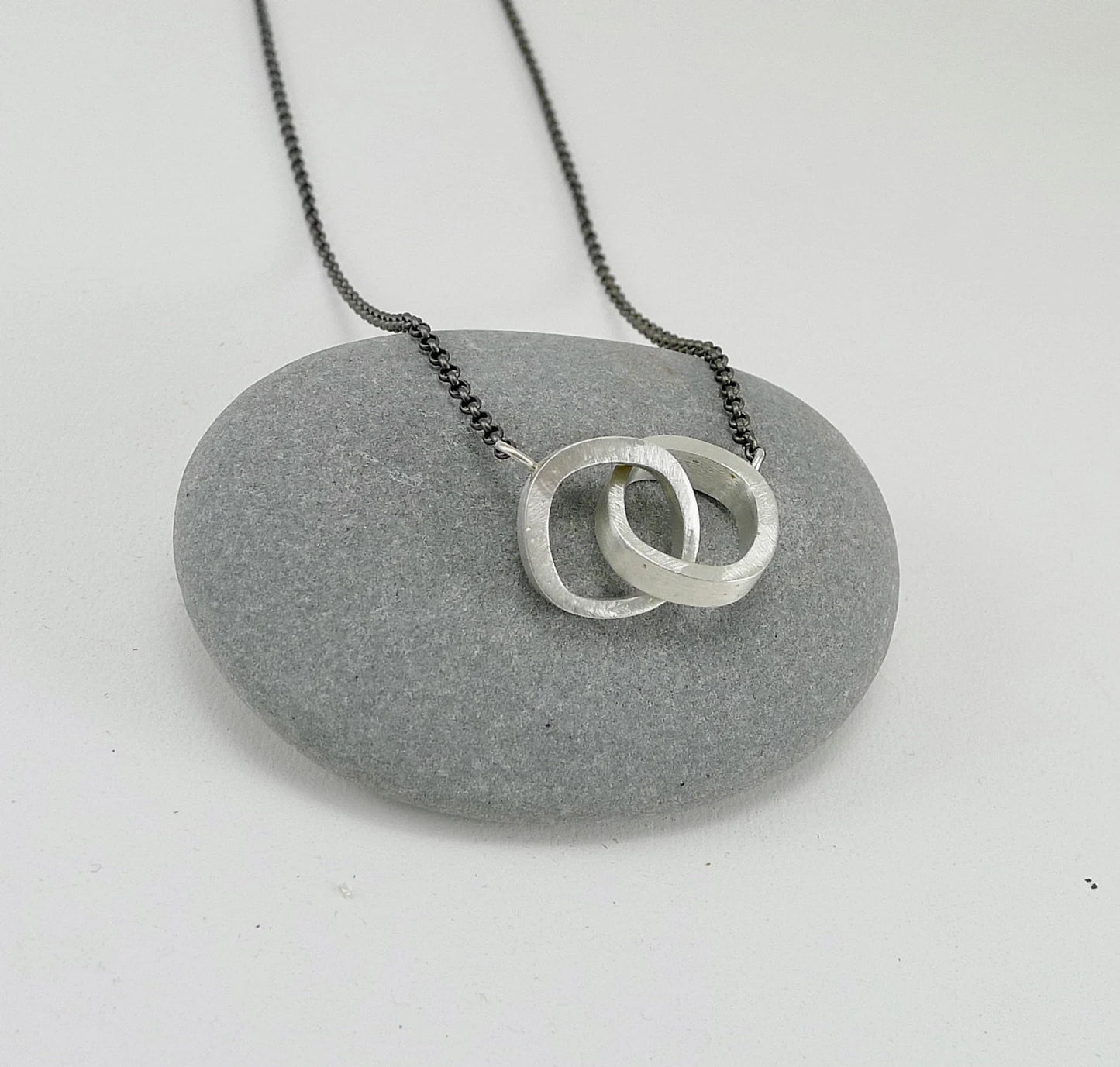 Interlocking Silver Rings Necklace