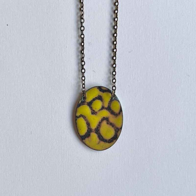 Chartreuse Reversible Oval | Necklace