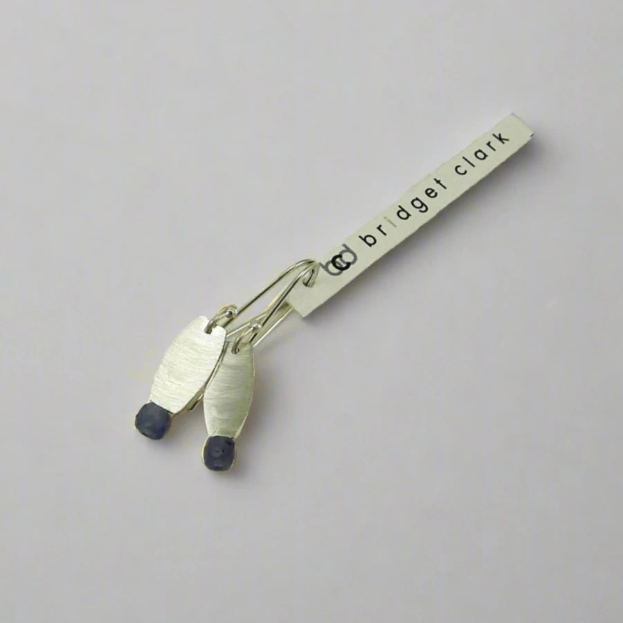 Silver Drum Tanzanite Earrings