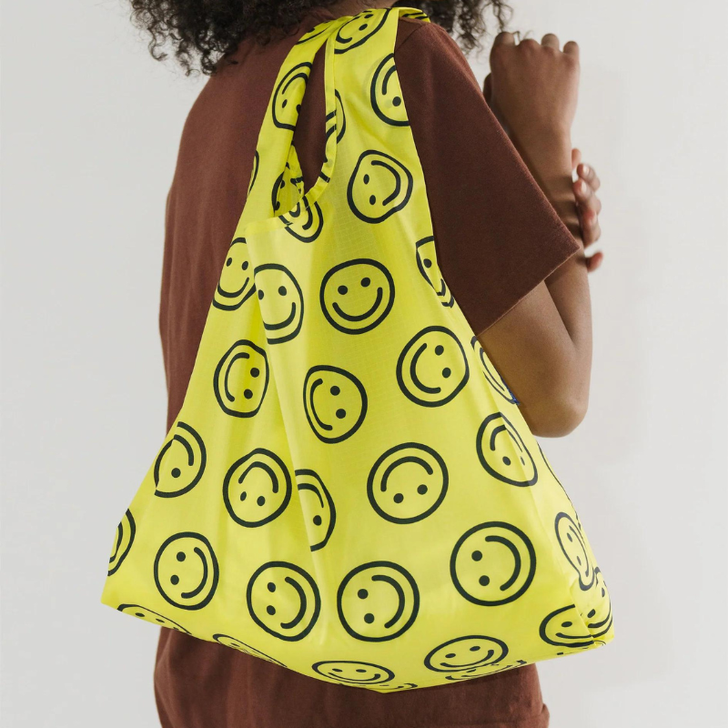 "The Standard" Reusable Tote - Yellow Smiley