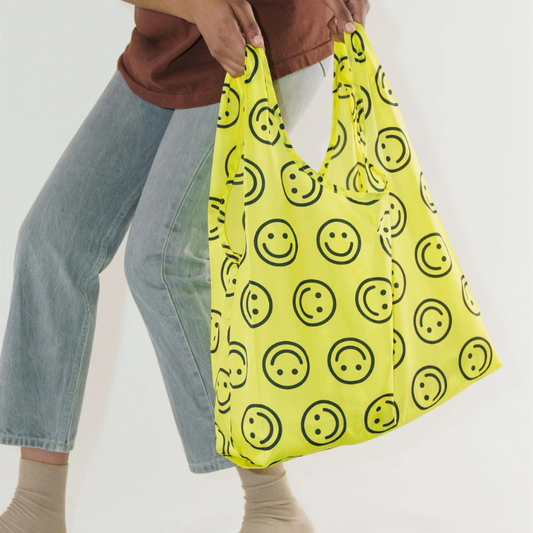 "The Standard" Reusable Tote - Yellow Smiley