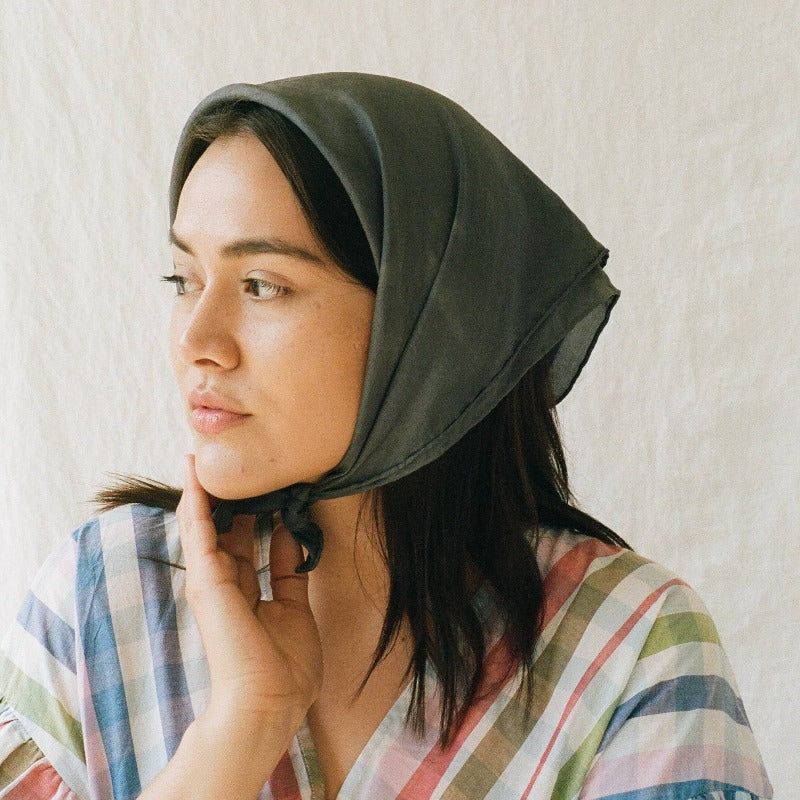 Charcoal | Plant Dyed Silk Scarf
