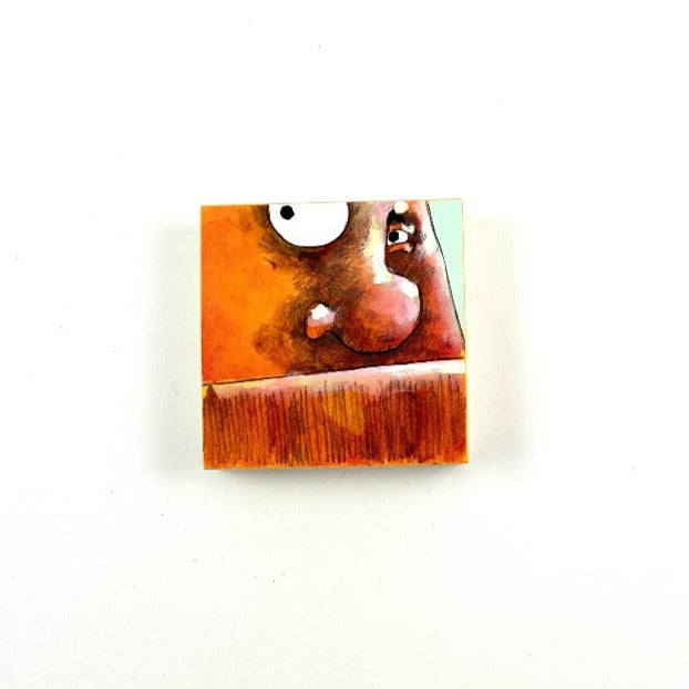 Hmmmmm | Mixed Media on Woodblock