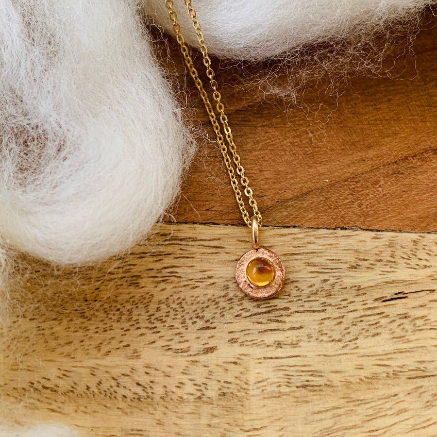Little Gemmy Bit Necklace | Citrine Cabochon