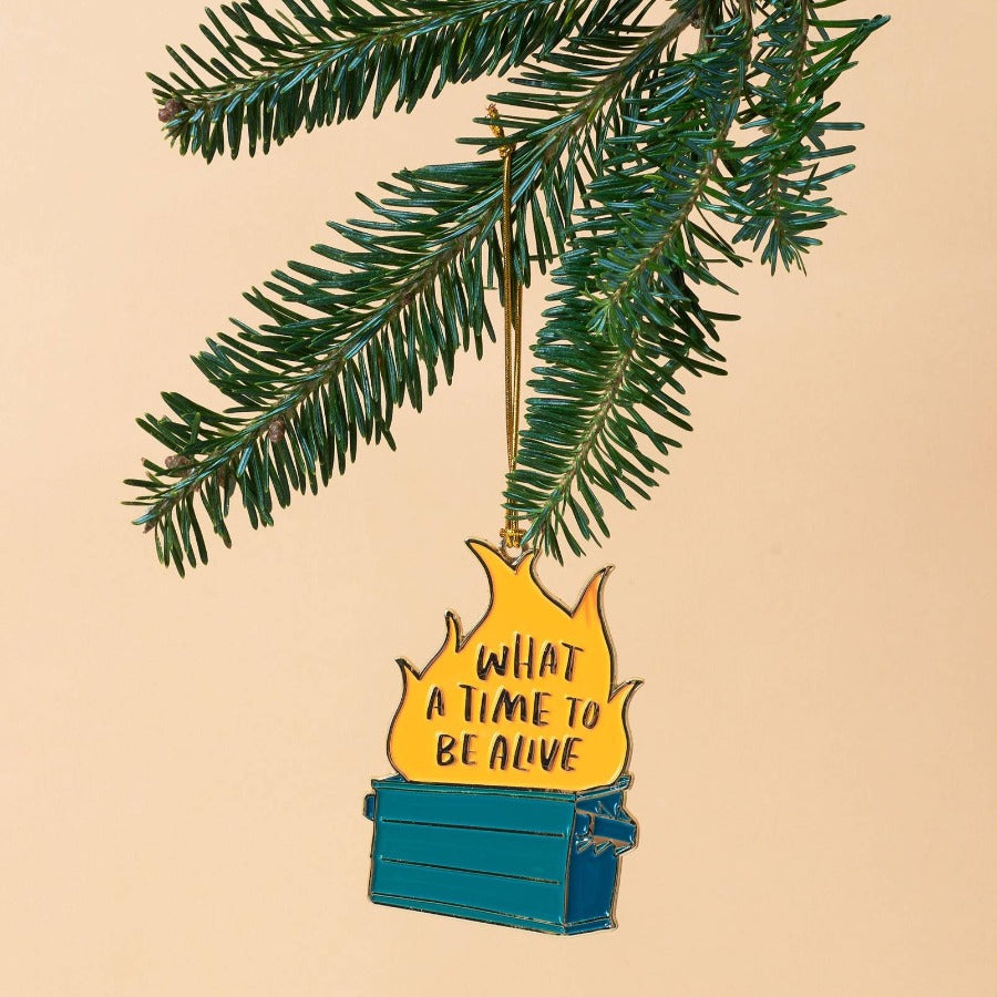 Dumpster Fire | Enamel Tree Ornament