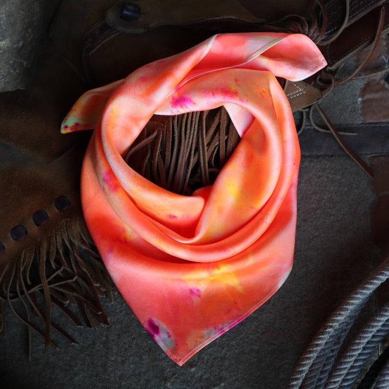 Neon Sky | Hand-Dyed Silk Scarf