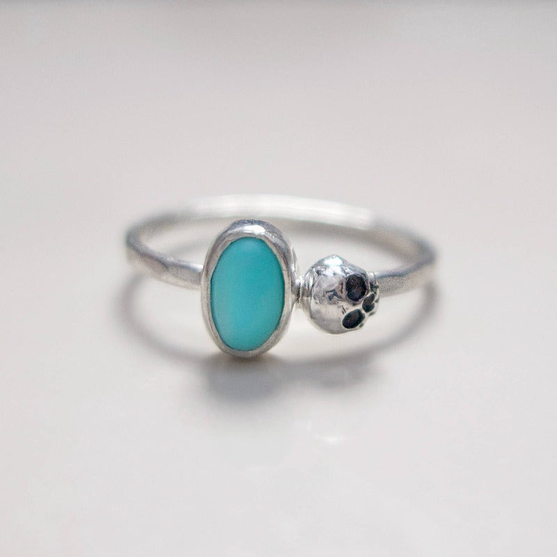 Little Turquoise Skull | Sz 8 Ring