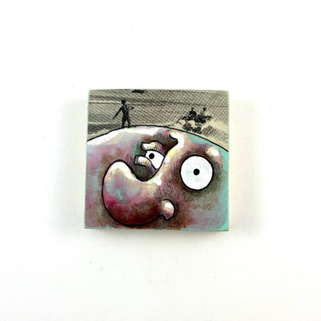 Day on The Lake | Mixed Media on Wood Block