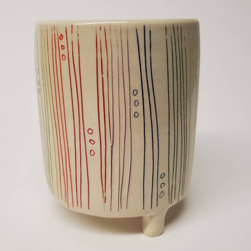 Handmade Rainbow Stripe Planter