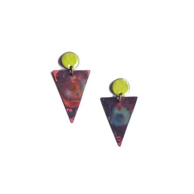 Saber Enameled Glass Statement Earrings