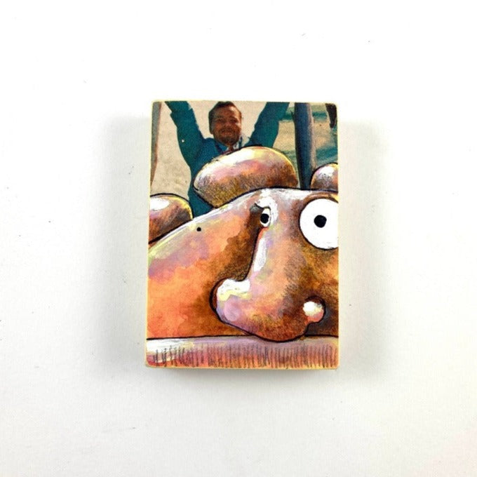 Did I win | Mixed Media on Wood Block