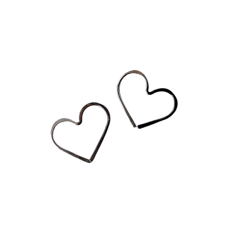 Silver Hearts | Ear Huggers