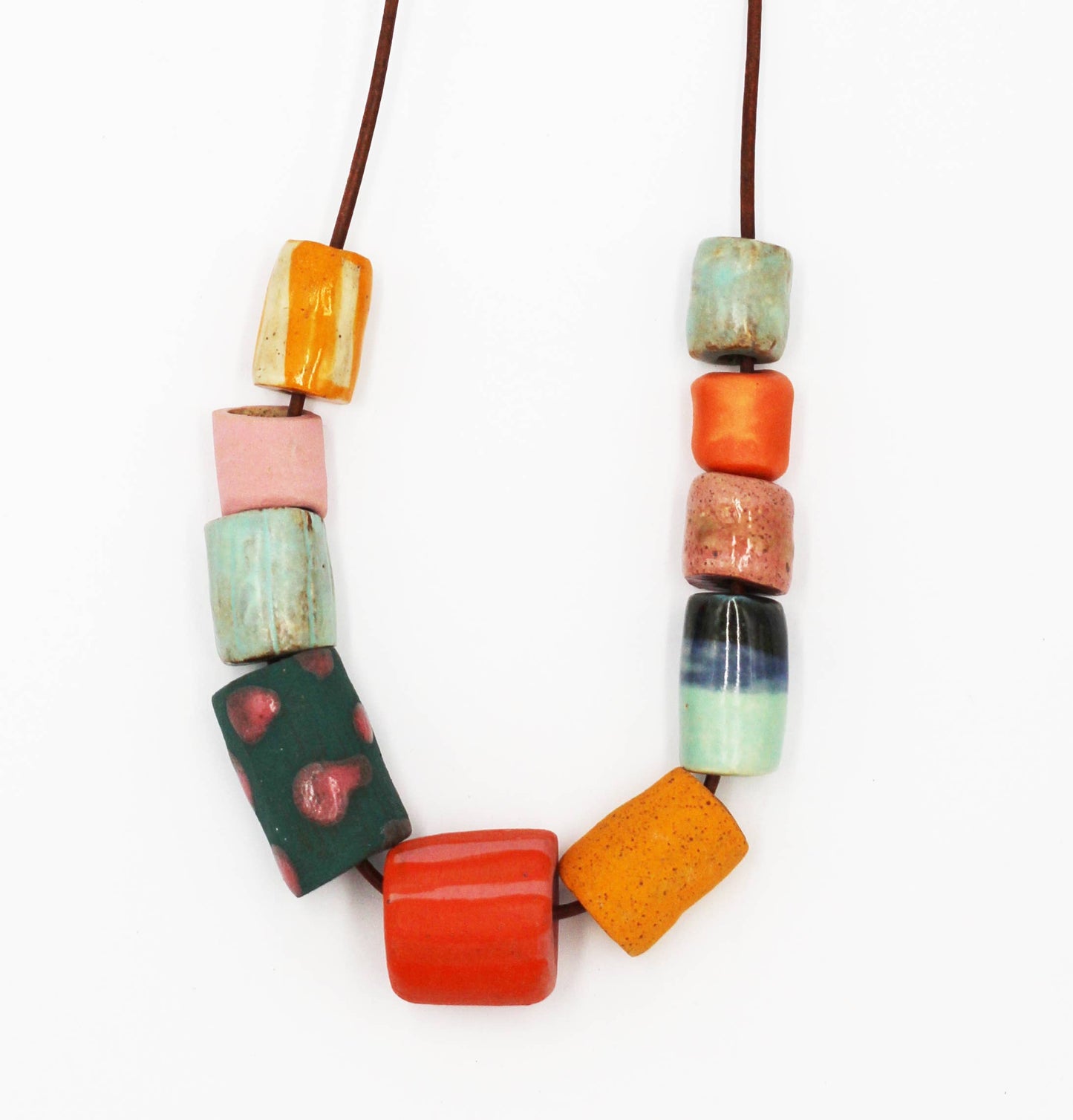Tangerine Tubes | Ceramic Necklace