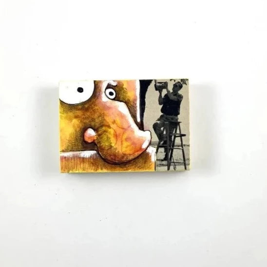Mr Danger | Mixed Media on Wood Block