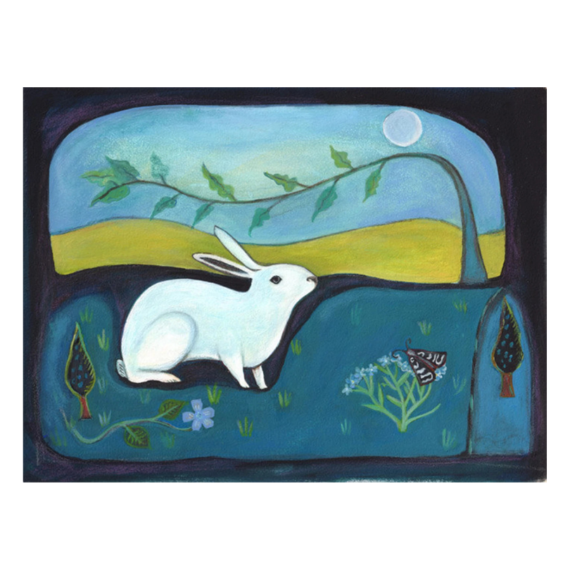 Rabbit in the Moonlight | Art Print