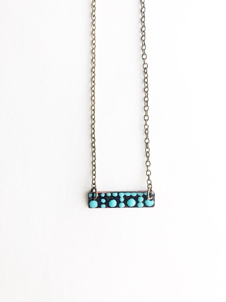 Reversible Bar Necklace - Red