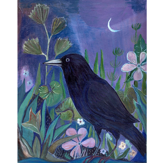 Crow at Nightfall | Art Print