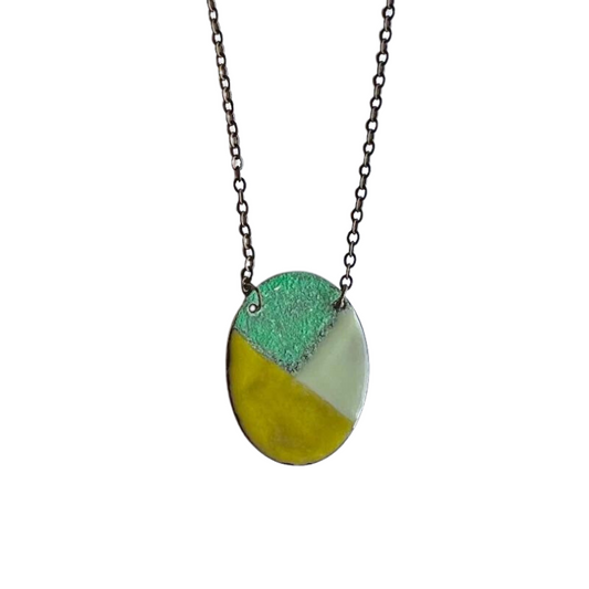 Chartreuse Reversible Oval | Necklace