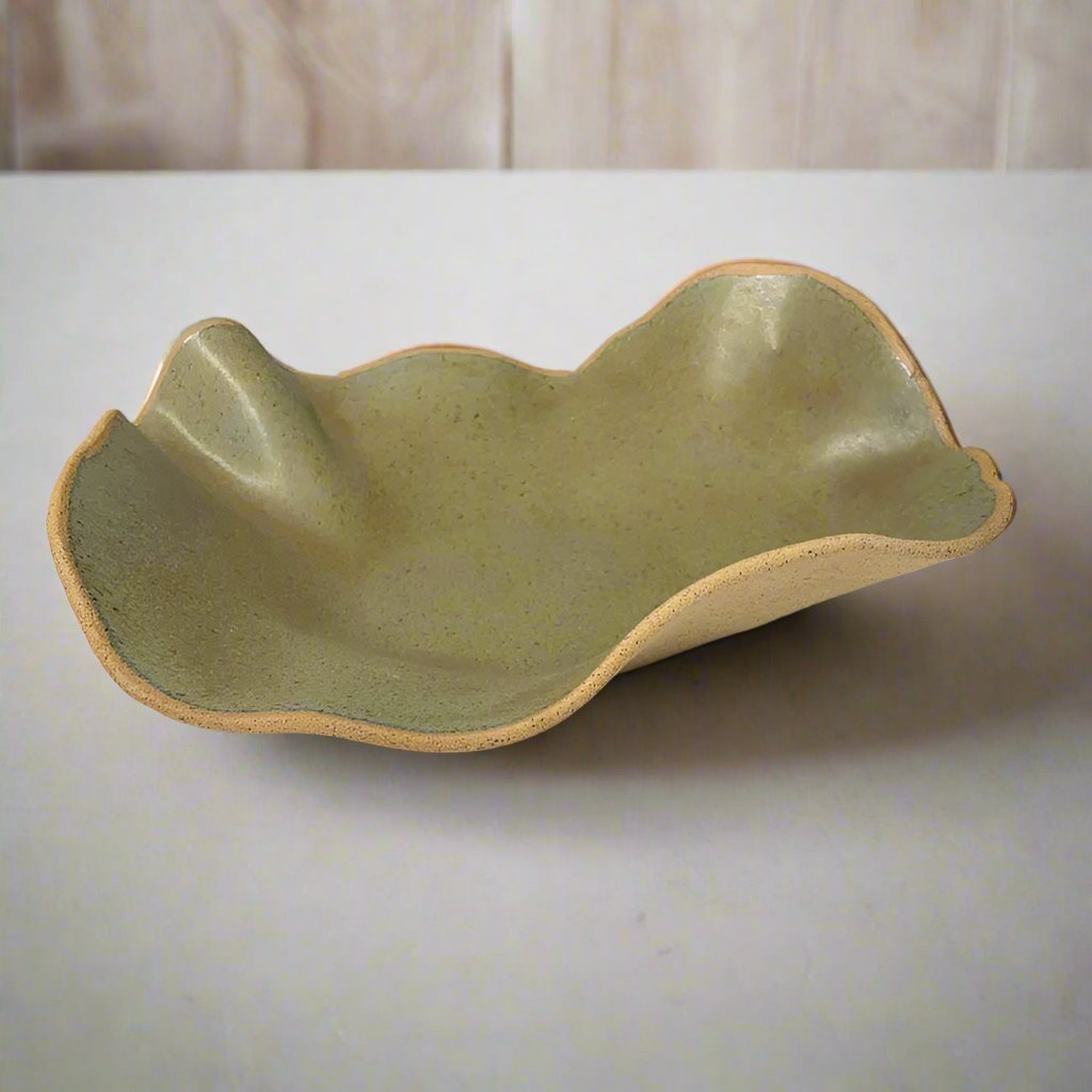 Ceramic Statement Bowl | Agate Green