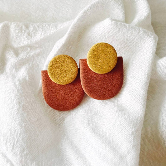 Etta in Copper | Polymer Clay Earrings