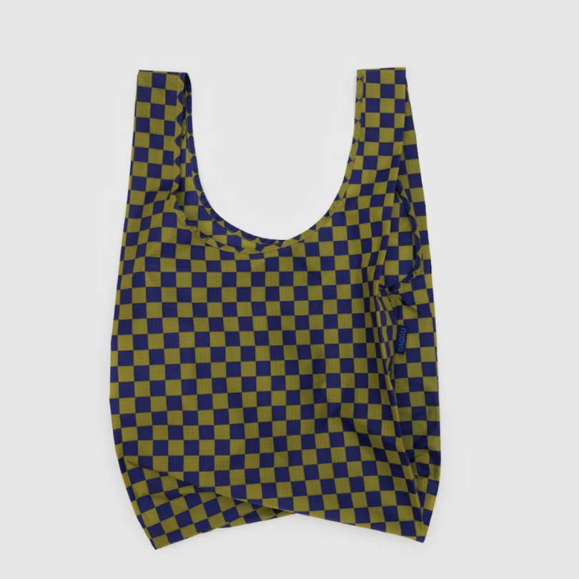 "The Standard" Reusable Tote - Pear Navy Check
