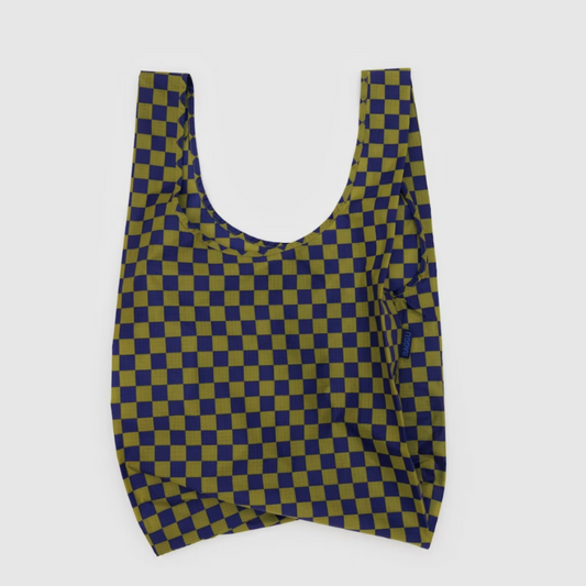 "The Standard" Reusable Tote - Pear Navy Check