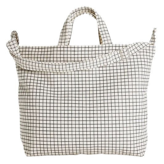 Zip Duck Bag - Natural Grid