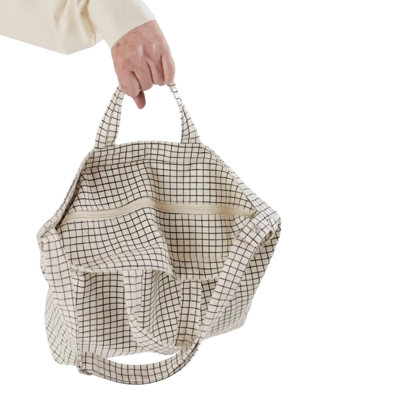 Zip Duck Bag - Natural Grid