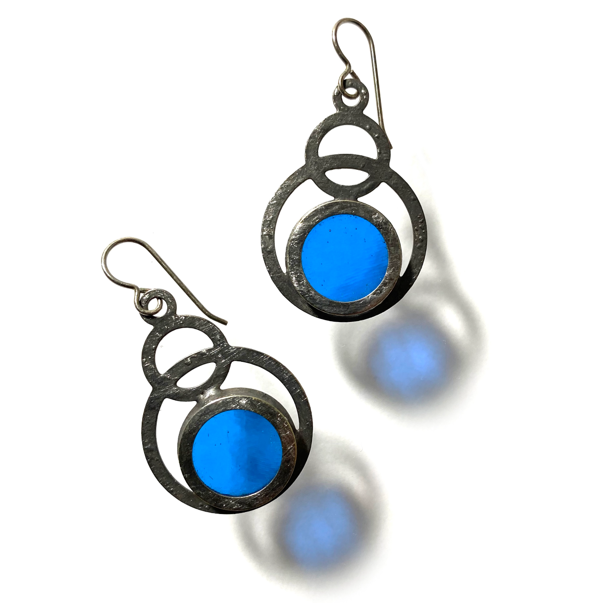 Eclipse Stained Glass Earrings - Sapphire