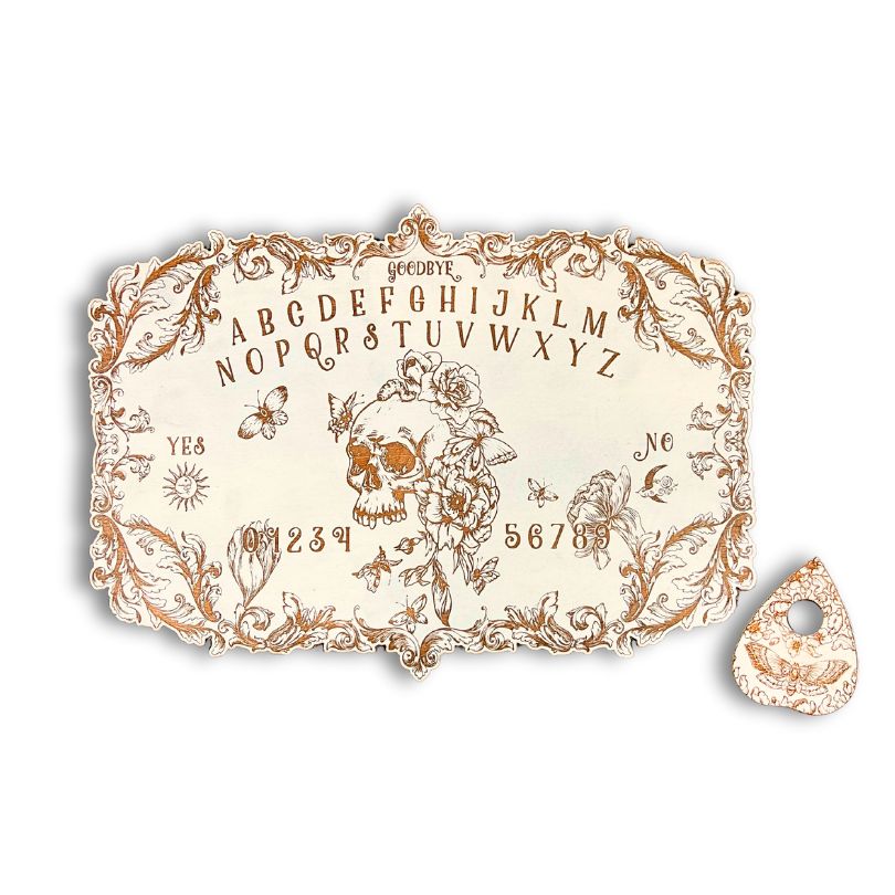 Floral Skull Spirit Board | Natural