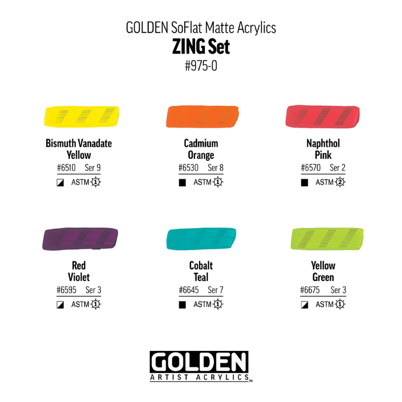Golden SoFlat Zing Set – 6 High-Chroma Colors