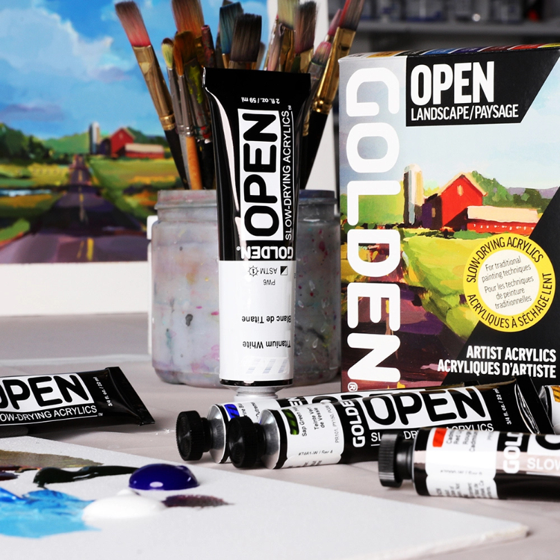 OPEN - Slow Drying Acrylics - 9 Piece Paint Set