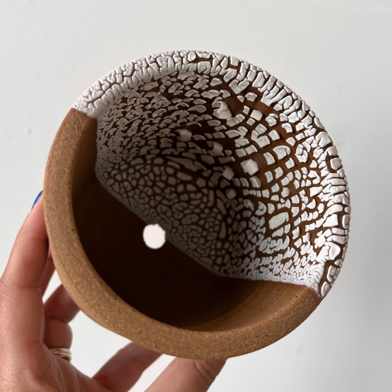 Textured Ceramic Planter with Drainage