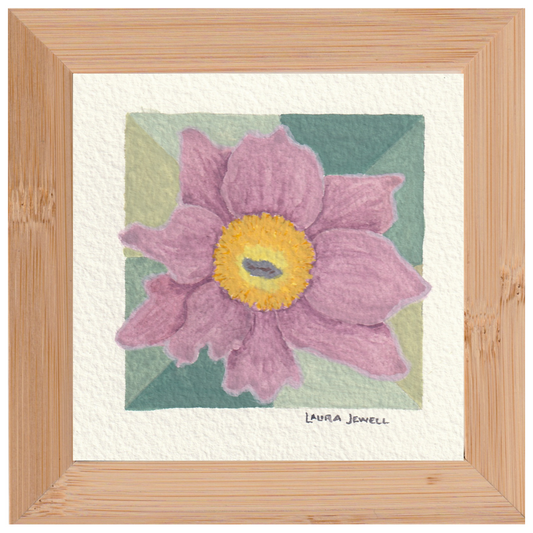 Open Pasque | Framed Watercolor on Paper